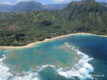 Ausblick vom Helikopter auf Tunnel's Beach auf Kauai