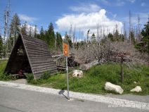 Schutzhütte an der Weggabelung